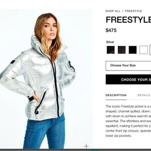 SAM Puffer freestyle jacket in XS Silver metallic LIKE NEW